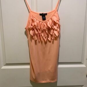 Beautiful Peach-colored Sleeveless Frilly Willi Smith Top Women’s L